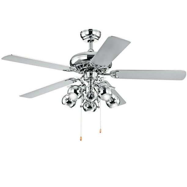 Gymax 52 Vintage Rustic Ceiling Fan Retro Light W 5 Reversible Blades Pull Chain Walmart Com Walmart Com