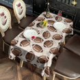 thumbnail image 3 of Brown Footballs on Beige Pattern Rectangle Tablecloth 60"x120",Waterproof Polyester Rectangle Table Cloth, Wipeable Spillproof Polyester Tablecloth for Dining, Camping, Indoor and Outdoor, 3 of 6