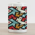 thumbnail image 2 of Abstract Ceramic Toothbrush Holder, Graphic Arrow Pattern with Grunge Effect Funky Psychedelic Colorful Zigzag Art, Decorative Versatile Countertop for Bathroom, 4.5" X 2.7", Multicolor, by Ambesonne, 2 of 4