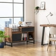 thumbnail image 2 of Tribesigns 2 Drawers File Cabinet, 39 inch Lateral Filing Cabinet with Open Storage Shelves for Home Office, Rustic Brown, 2 of 7