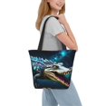 thumbnail image 2 of Pofeuu Starry Sky Colorful Crocodile Print Women Fashion Shoulder Handbags Top Handle Satchel Bags Tote Shoulder Shopping Bag Stylish Canvas Tote Bag, 2 of 6