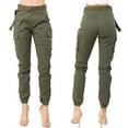 thumbnail image 2 of Viikei Womens Pants Clearance Women's High Waist Slim Fit Jogger Cargo Solid Color Pants with Matching Belt, 2 of 6