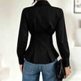 thumbnail image 4 of Hurxie Waist Tops for Women Wrap Top Fitted Button Down Shirt Wrap Top Long Sleeve Blouse Casual Outfits, 4 of 7