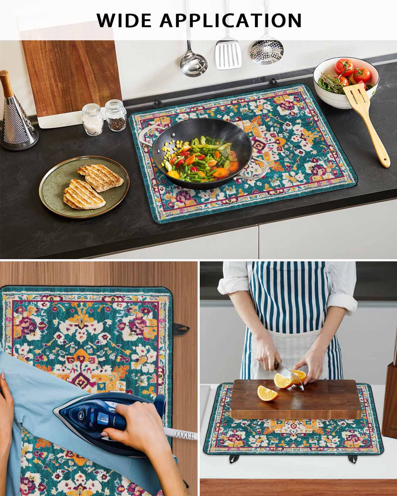 nqOlkjepod Large Induction Cooktop Protector Mat 36"x21", Vintage Southwest Stove Top Covers for Electric Stove, Boho Aztec Farmhouse Pattern Art Stove Burner Cover Mats, Glass Top Stove Cover