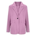 thumbnail image 4 of BRDFRL Womens Business Casual Blazer Summer Cardigan Lapel Button Down Solid Suit Jacket with Lined Office Work Clothes 2025 Light Purple 2XL, 4 of 7