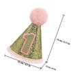 thumbnail image 2 of Baby Birthday Crown Birthday Cone Hat for Child Golden Fabric Photo Prop 1Pack, 2 of 4