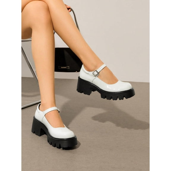 Women's Mary Jane Platform Dress Low Heel Chunky Pumps Round Toe Ankle Strap Oxfords Shoes 2026