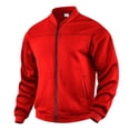 thumbnail image 2 of Bomber Jacket Men Full Zip Up Causal Windbreaker Jackets for Men Classic Baseball Collar Fall Jacket Red S, 2 of 8