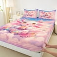 thumbnail image 3 of jejeloiu Cute Axolotl Full Size Sheets,Cartoon Animal Bed Sheets,Rainbow Glitter Stars Sheet Sets For Kid Girls,Super Cozy Bedroom Decoration,4-Piece, 3 of 7