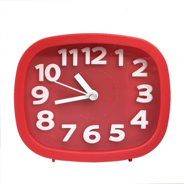 Inteprter Herramientas de reloj despertador para en interiores del hogar, relojes analógicos de cuadrados de Color sólido universales, accesorio Decoración del hogar Rojo Inteprter HA066607-02