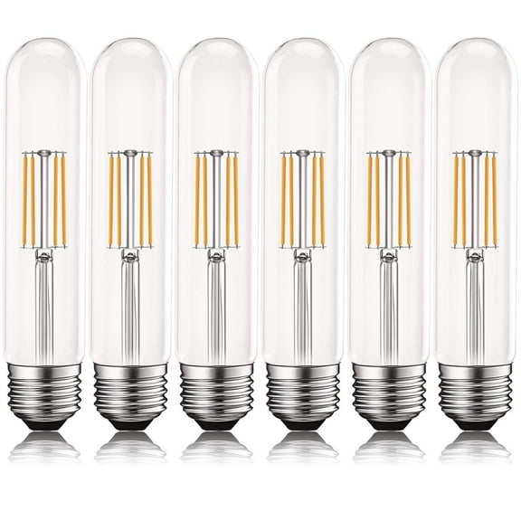Luxrite Vintage T9 LED Tube Light Bulbs 60W Equivalent, 2700K Warm White, 550 Lumens, Dimmable, 5W, E26 Base (6 Pack)