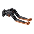 thumbnail image 1 of Palancas de freno y embrague cortas y largas para Yamaha MT125 2014-2021, palanca de freno de motocicleta ajustable en 6 posiciones, aleación de aluminio, mango negro con extremo naranja, 1 of 1