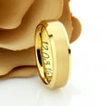 thumbnail image 3 of Men's Women's Tungsten Wedding Band Engagement Ring 6mm Brush Polished Yellow Gold IP Plated Center & Shiny Beveled Edge, 3 of 4