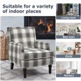 thumbnail image 5 of Aukfa Vintage Accent Chair Mid-Century Modern High Back Armchair for Living Room, Nailhead Trim, Antique Grey, 5 of 9