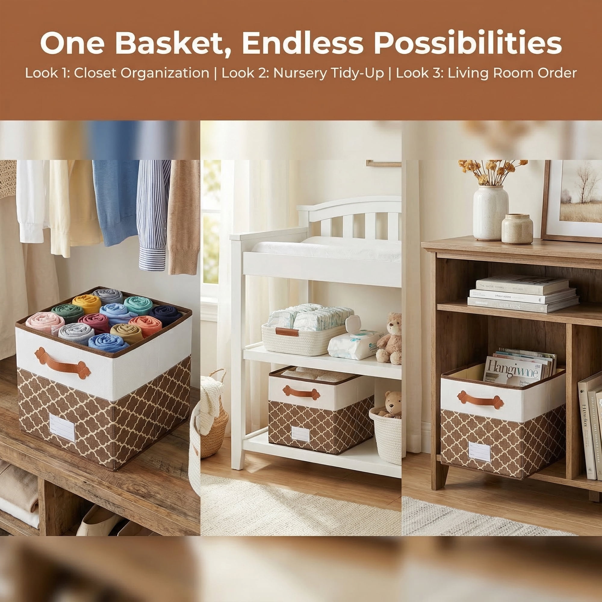 Unique Bargains Cube Collapsible Storage Basket for Organizing Clothes Books Coffee