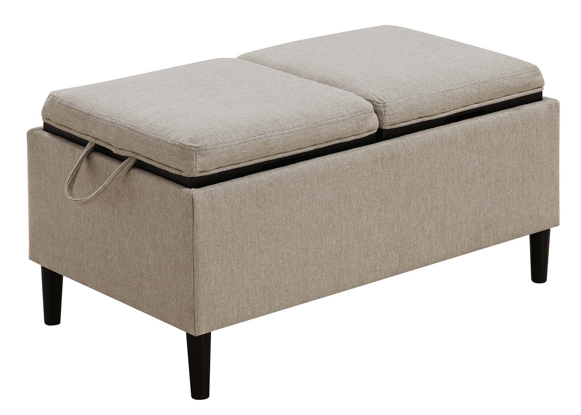 Convenience Concepts Designs4Comfort Magnolia Storage Ottoman with Trays - image 4 of 4