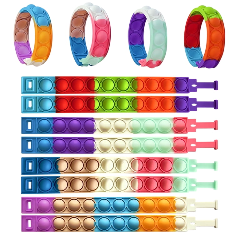 HA Bin 6 Pièces Bracelets Anti Stress Enfants - Fidget Toys Sensoriels Slap Bracelets Silicone