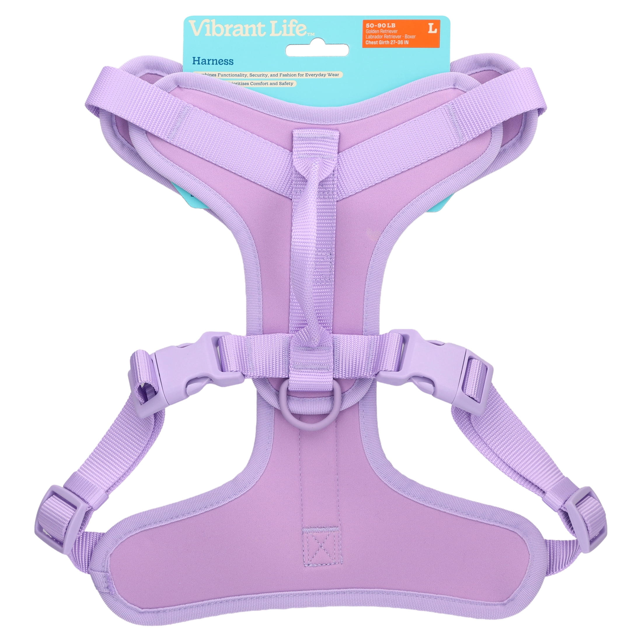 Vibrant Life Neoprene Comfort Control Dog Harness, Lavender, L
