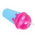 thumbnail image 1 of 500ML Frozen Smoothies Cup Reusable Soft Silicone DIY Frozen Squeeze Cup with Dual Use Straw for Party Blue, 1 of 3