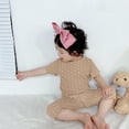 thumbnail image 2 of Mercatoo Girls Ribbed Knit 𝐋ounge Set Short Sleeve Top and Capr𝐢 Pants Sl𝐞epwear Baby 𝐏olka Dot 𝐏ajamas Set 2 Piece Shorts Outfits, 2 of 5