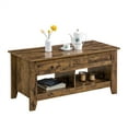 thumbnail image 5 of Alden Design 41" Lift Top Coffee Table with 2 Storage Compartments, Rustic Brown, 5 of 12