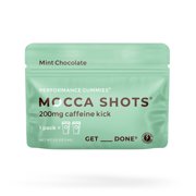 Seattle Gummy Company Mocca Shots Caffeine Energy Gummies, Mint Chocolate, 200mg per Pack, 12 Packs, 24 Gummies