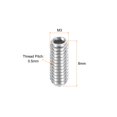 thumbnail image 2 of Ball Point Set Screws, M3 x 8mm 304 Stainless Steel Metric Spring Hex Socket Screw 15pack, 2 of 7