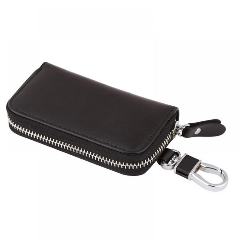 Leather Zipper Key Case, Car Key Wallet Holder Keychain Keyring Coin Holder Keys Housekeeper Organizer Car Accessories, Adult Unisex, Size: 12*5*3.5cm