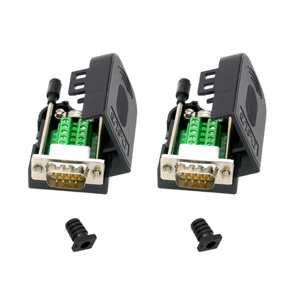2Packs DB9 Serial Adapters Solderless 9Pin D SUB RS232 RS485 Terminal Connectors Signal Module Includes Bolt/Nut