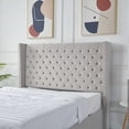 thumbnail image 4 of Velets Julien Contemporary Mid-Century Soft Padded Tufted Upholstered Platform Storage Bed with Hydraulic Gas Lift Storage - Wood Slat System & Smart Hydraulic Under-Bed Storage (Light Gray, Queen), 4 of 5