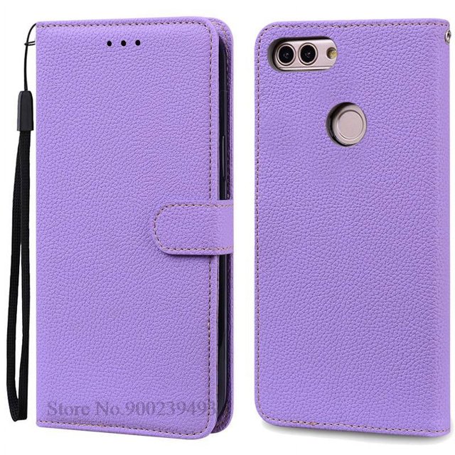 For Huawei P Smart 2018 Case FIG-LX1 Leather Wallet Flip Case For Huawei P Smart Case FIG-LX1 5.65 inch Case Coque Fundas Shell Light Purple P Smart 2018 FIG-LX1