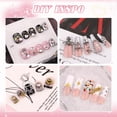 thumbnail image 4 of Uñas postizas cuadradas de prensa corta, uñas postizas de color rosa ombre con diseño brillante, pegamento en las uñas, linda cubierta completa, uñas acrílicas de color sólido para mujeres, decoración, 4 of 5