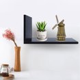 thumbnail image 6 of Wall Mounted L Shaped Bathroom Kitchen Storage Rack Shelf Organizer Home Decoration (Black), 6 of 8
