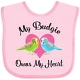 thumbnail image 3 of Inktastic Budgie Parakeet Budgerigar Pet Girls Baby Bib, 3 of 4