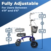 KneeRover Hybrid Knee Walker for Ages 15-65 with Kneecycle and All-Terrain Front Axle Upgrade