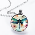 thumbnail image 2 of Dragonfly Stunning Glass Circular Pendant Necklace - Fashionable and Elegant Necklaces for Women, 2 of 5