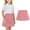 Pink, variant on Ynynloco Girls Casual Mini High Waist Stretchy Flared Pleated Skater School Uniform Skirts
