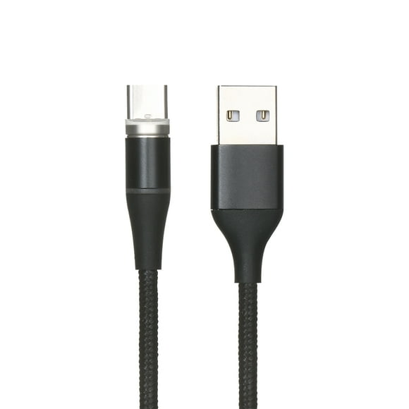 Amdohai 2.4A Magnetic Suction Data Cable Nylon Braided Fast Charging Cable Phone Charging Cord Black Type-C Interface 1m