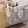 thumbnail image 4 of Bolsa de almacenamiento organizadora para colgar junto a la cama, multifunción, organizador de artículos diversos, bolsa de almacenamiento de libros para cama de bebé (gris), 4 of 5