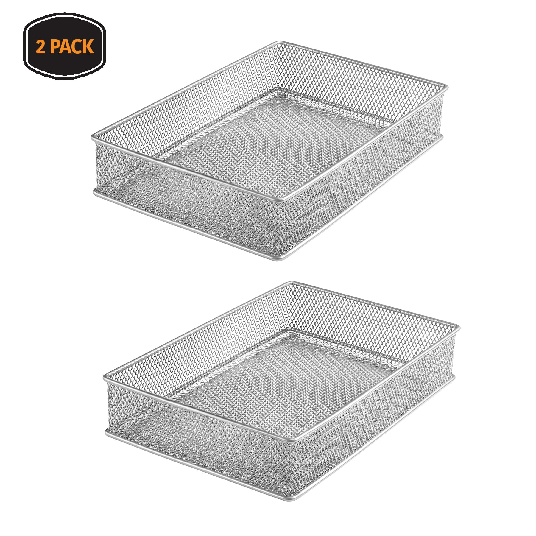 YBM Home Silver Mesh Drawer Organizer Tray for Kitchen and Desk Drawers