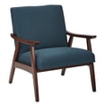 thumbnail image 4 of Home Square 2 Piece Fabric Chair with Medium Espresso Frame Set in Azure Blue, 4 of 6