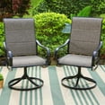 thumbnail image 6 of Summit Living 9-Piece Outdoor Patio Dining Set with High Back Swivel Padded Textilene Chairs & Extendable Table for 8-Person, Black & Grayish Brown, 6 of 18