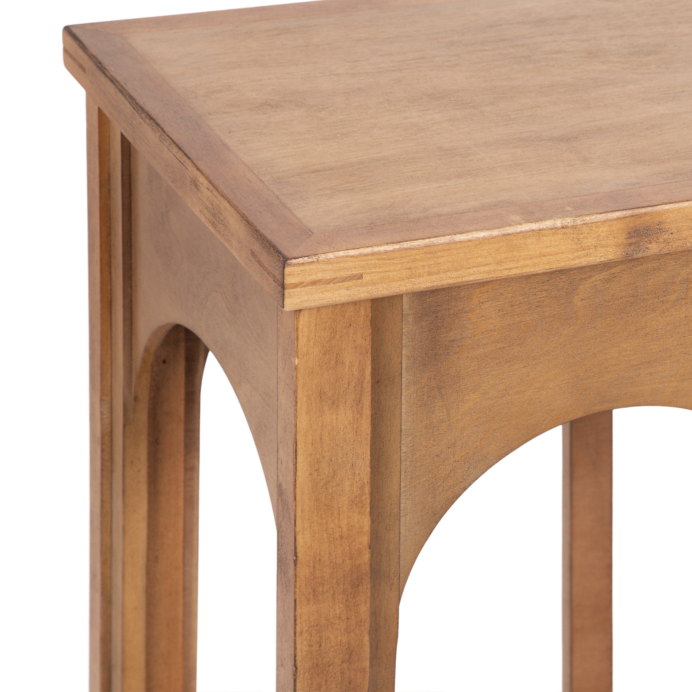 Kate and Laurel Ulla Modern Tiered Rectangle Console Table, 36 x 13 x 30, Rustic Brown, Transitional Two-Tier Wood Arched Entryway Table with Storage for Behind Couch Home Decor Option