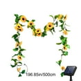 thumbnail image 3 of Arghm Sunflower Maple Leaf String Lights,16.4ft Solar Powered LED Garland,Realistic Floral Garden Decor,Indoor Outdoor Wedding Party Lighting, 3 of 9