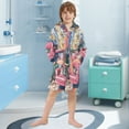 thumbnail image 5 of FORMRS Niños Bathrobe Unisex Hooded Robe Soft Plush Pajamas Sleepwear, Size 4-6T, Art Cat, 5 of 7