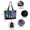 thumbnail image 2 of FORMRS Canvas Laptop Tote Bag for Women with 15.6" Computer Compartments Shoulder Handbag, Astronaut Pattern, 2 of 7
