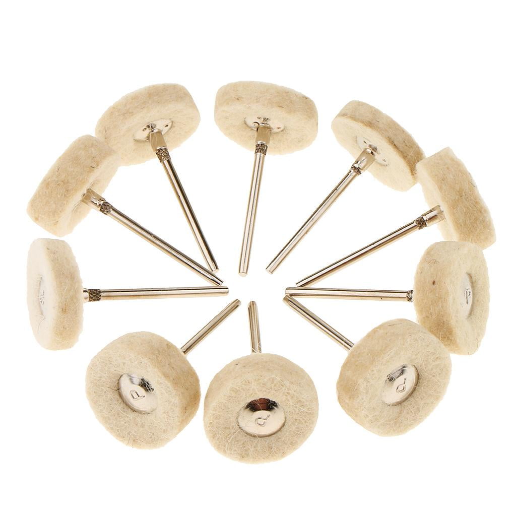Soft Fine Wool Polishing Buffing Wheels 1" 10Pcs  for Rotary Tool jewelry Metal