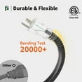 thumbnail image 5 of Outdoor Extension Cord 100FT, 12 Gauge Extension Cord with Lighted End, Heavy Duty,15A 1875W SJTW, ETL Listed, Great for Garden and Home, Black, 5 of 8