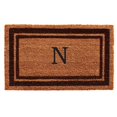 thumbnail image 1 of Calloway Mills 152982436N 24 x 36 in. Brown Border Monogram Rectangular Doormat, Natural - Letter N, 1 of 1