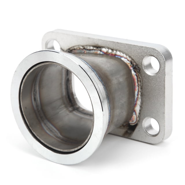 Adaptador De Conversión Turbo, Brida De Tubo De Bajada Turbo Duradera A Prueba De Herrumbre T3 De 4 Pernos A Banda En V De 2,5 Pulgadas Para Automóvil